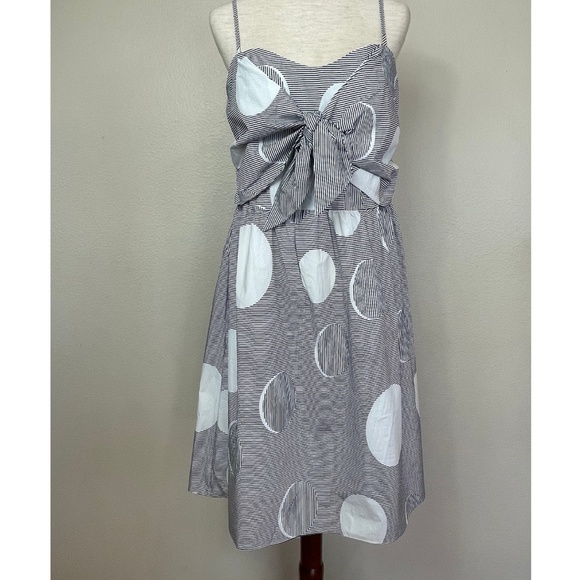 Bonsui Front Knot White & Black A-Line Sundress - Picture 3 of 13